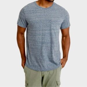 MARINE LAYER Re-Spun Saddle Hem Pocket
Tee Heather Blue Neps Style 13737